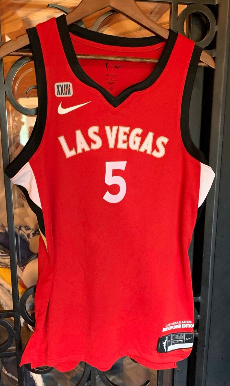 Nike WNBA Las Vegas Aces Dearica Hamby Explorer Edition Jersey Size 44 Medium